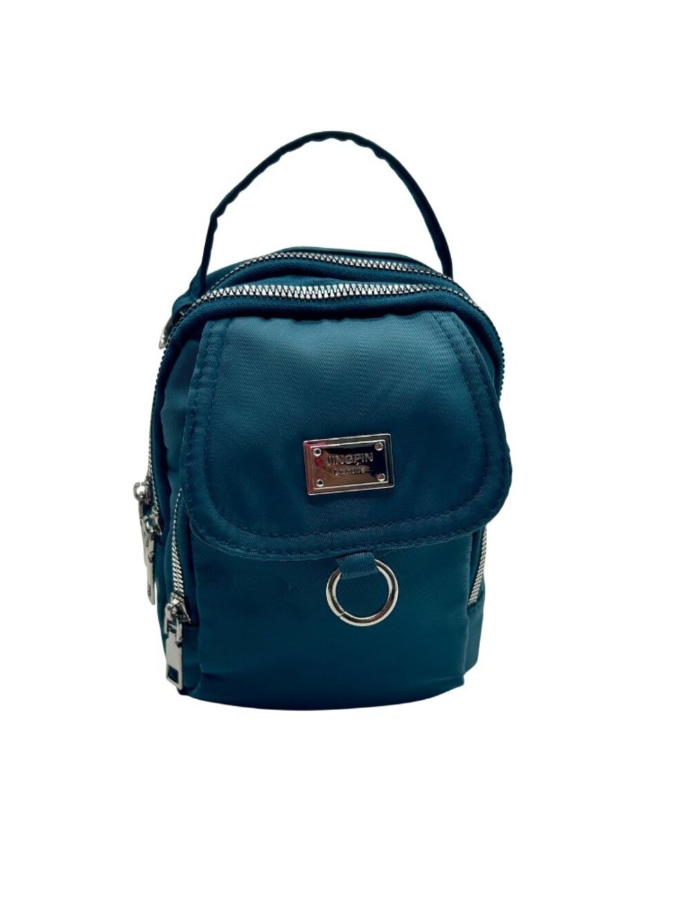 Jingpin Blue Nylon Crossbody Bag